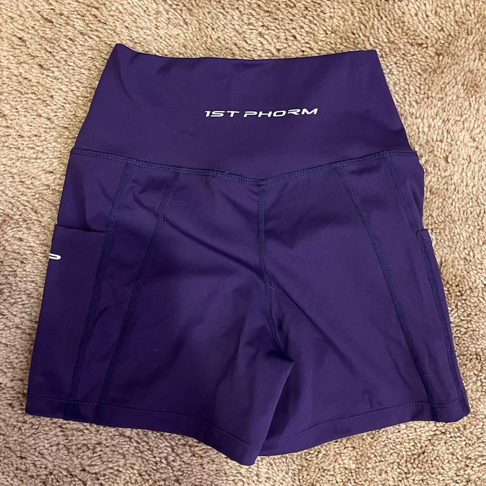 Purple 1st Phorm compression shorts